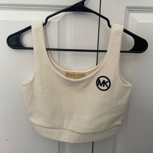Michael Kors Cream Sports Bra with Logo
